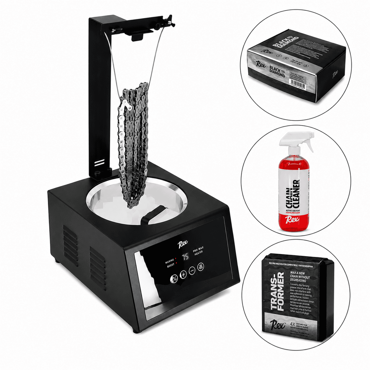 REX kuumavahausjärjestelmä - Complete Chain Waxing Kit W/ Chain Cleaner 1000ML